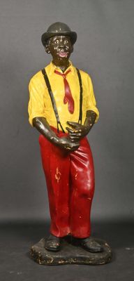 Grand sujet en papier mâché et composition peint, afro-améri…