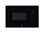 une image d'un four à micro-ondes noir sur fond blanc