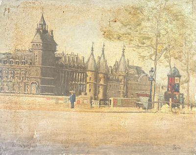 Paysage parisien. Impression sur panneau.