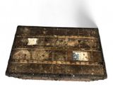 an old trunk that is sitting on a table