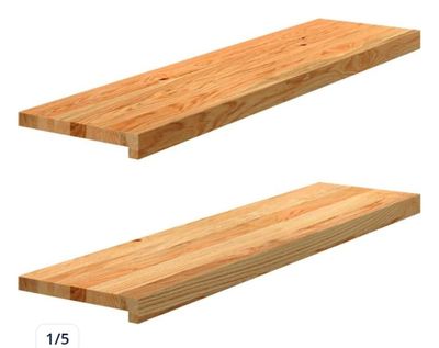 two pieces of wood are shown on a white background