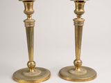pair of antique brass candlesticks