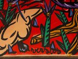 a picture of a painting on the wall of a building