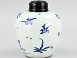 chinese blue and white porcelain vase with birds and flowers