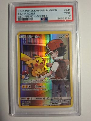 "COLLECTION-POKÉMON-CARTE : PIKACHU FULL ART (gradée PSA 9)