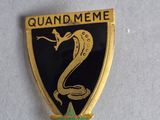 a close up of a badge with a snake on it