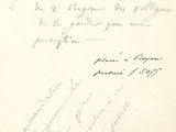 une vieille photo en noir et blanc d'une lettre manuscrite écrite par un homme