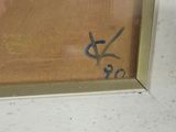 an image of a painting of a bird on a window sill