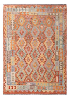 Kilim Afghan en laine Couleur orange ,beige 251 x 179