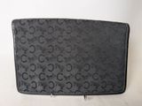 an image of a black purse on a white background