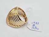 a close up of a gold ring with a price tag on it