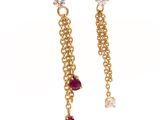 paire de boucles d'oreilles rubis et diamants