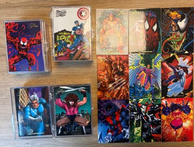 a lot of comic books on the table