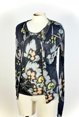 KENZO twin-set lainage imprimé 40% alpaga.