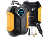 an image of a portable air compressor with a digital display