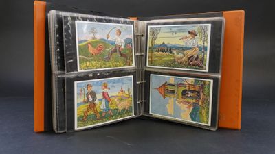 quatre illustrations représentant un homme à cheval dans un livre