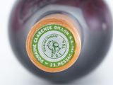 a close up of a wine bottle with a label on it