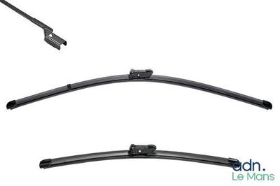 a set of four wipe blades for the front and rear of a car