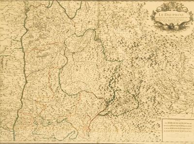 Carte du Dauphiné, 1728. 52 x 71 cm.
