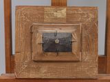 a picture of a wooden frame with a picture inside of it