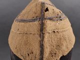 an image of a brown hat with a cross on it