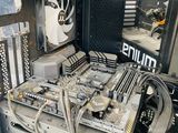 a close up of a computer case with a bunch of wires attached to it