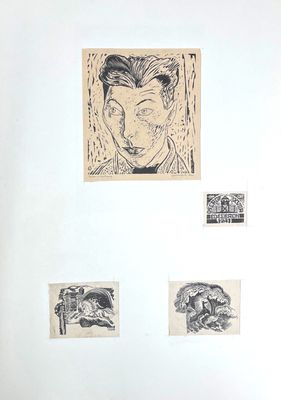 une photo d'un dessin représentant un homme accroché au mur