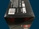 a black box that has a white label on it