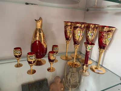 * MURANO. Partie de service à liqueur, suite de 5 flutes à c… - Photo 1