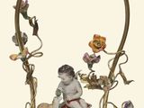 a figurine of a boy and a dog on a table