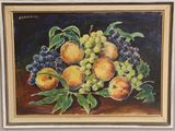 a painting of a bunch of fruit on a table