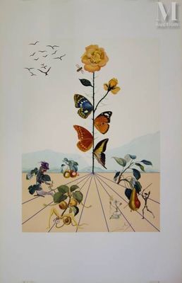 a picture of a picture of a flower with butterflies on it