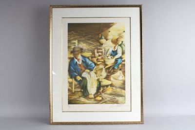 les vanniers : lithographie signée et numérotée 240/250, 68 …