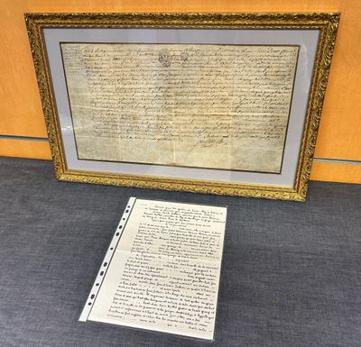 a framed document of the declaration of the united states