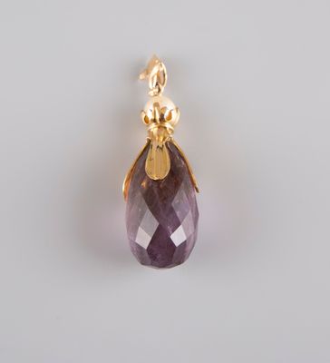 Pendentif goutte en or jaune 18k 750°/°°, poinçon hibou, imp…