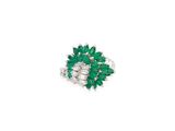 an emerald and diamond broochle ring