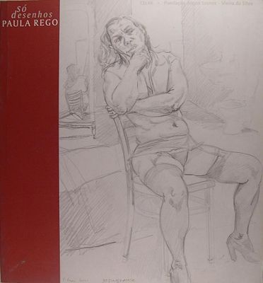 drawing of a woman sitting in a chair with her hand on her chin