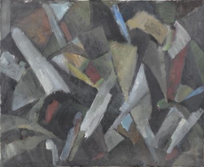 an image of a painting of a bunch of knives on a table