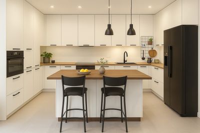 Cuisine GABRIELA 2 – Marque OSKAB – Finition Blanc & Bois