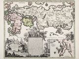 an old map of the world with a lot of people on it