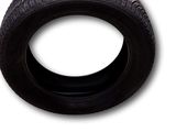 a close up of a tire on a white background
