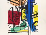 painting of a painting of a man and a woman in a kitchen