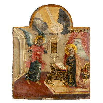 une image représentant un tableau où l'on voit un ange et un ange dans une pièce