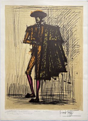 an image of a drawing of a man in a hat and coat