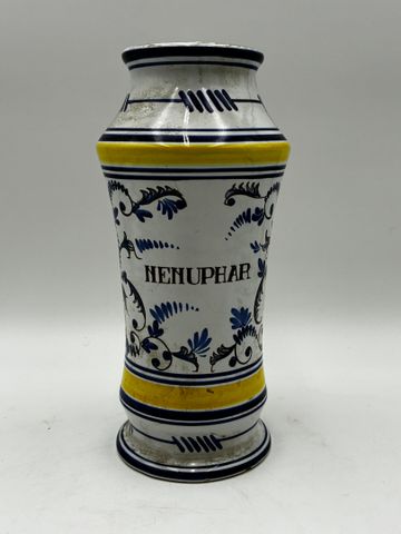 Léon WARIN à MALICORNE – Grand pot « NENUPHAR » en faïences à déc...