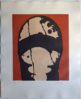 painting of a man ' s head with a fish in the middle of it