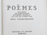 the front cover of a book with a black and white image of the title of a poem