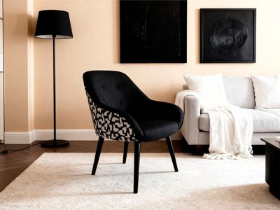 Lot DE 4 Fauteuils 65x56x80cm Noir_blanc Imprime