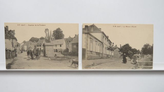 Puy-de-Dôme : Giat. Lot de 2cpa : Quartier de la Fontaine (Dumous...