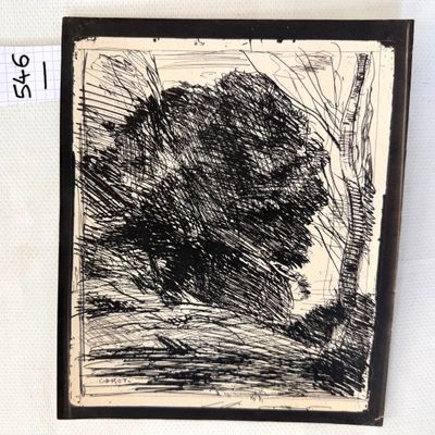 le dessin d'un arbre sur une feuille de papier